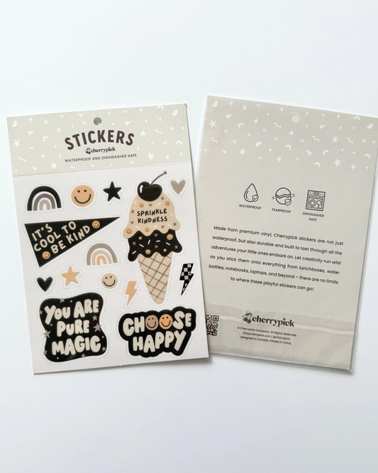 Kindness Waterproof Sticker Sheet