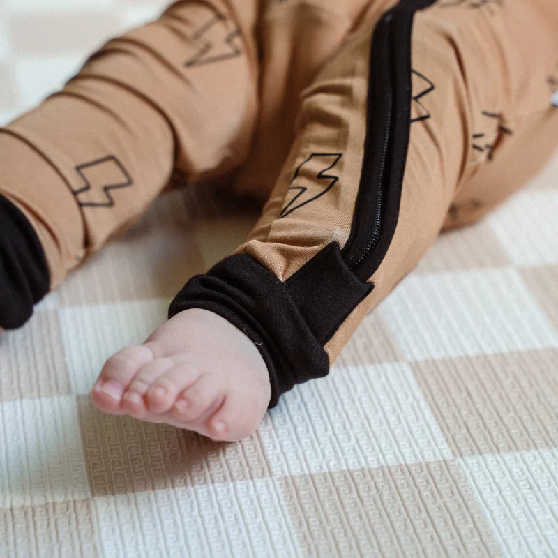 Bamboo Footless Sleeper- Black Lightning