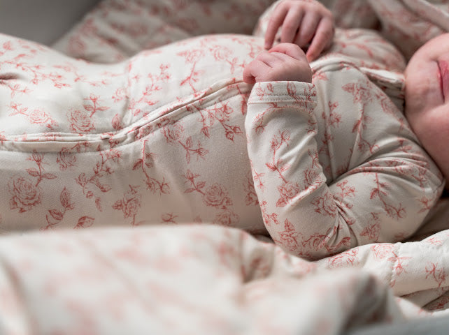 Footed Bamboo Sleeper- Vintage Rose