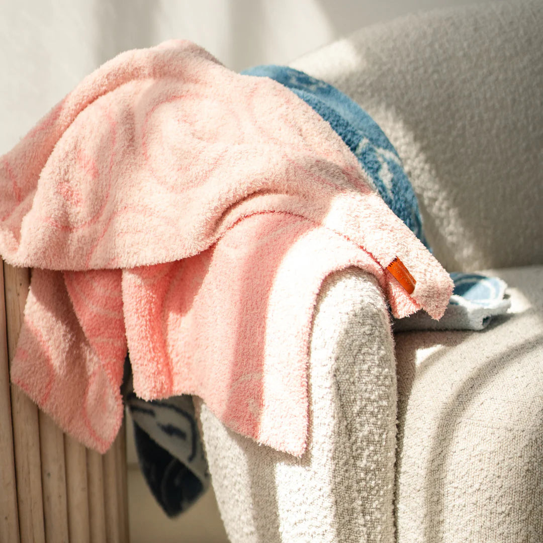 Toddler Size Plush blanket- Peach Smiley