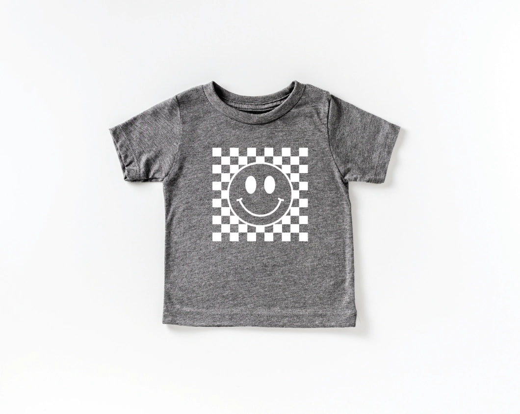 Checkered Happy Face Tee