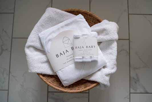 White Bamboo/Cotton Wash Cloths (3 Pack)