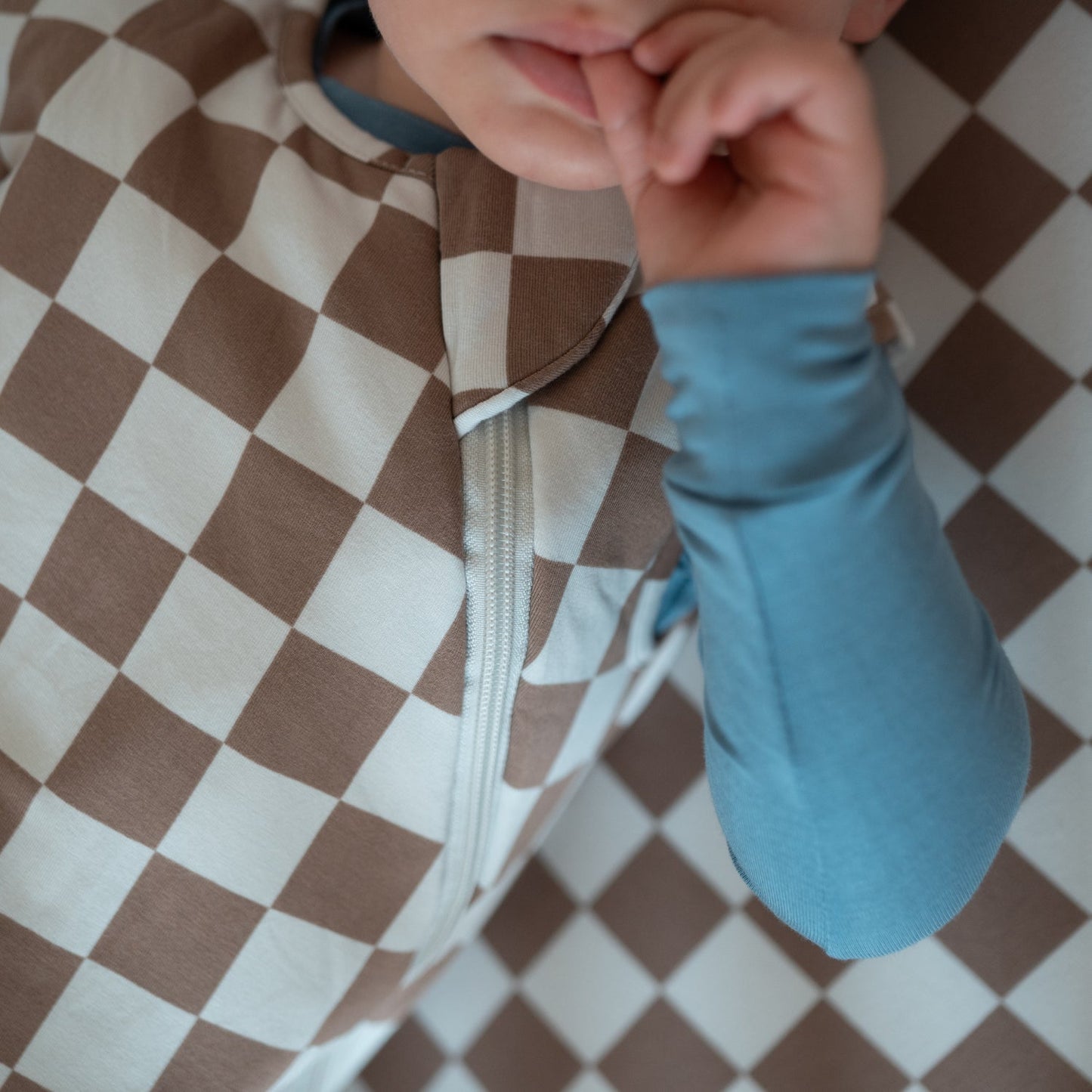 Brown Check Bamboo Sleep Sac 1.0 TOG