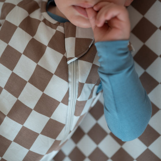 Brown Check Bamboo Sleep Sac 1.0 TOG