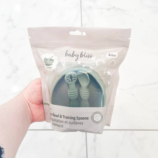 Suction Bowl & Training Spoons - Sage