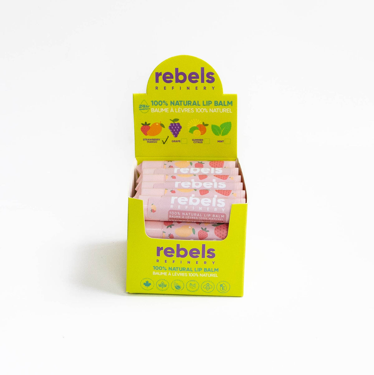 24 Pack Stick Lip Balm + Display