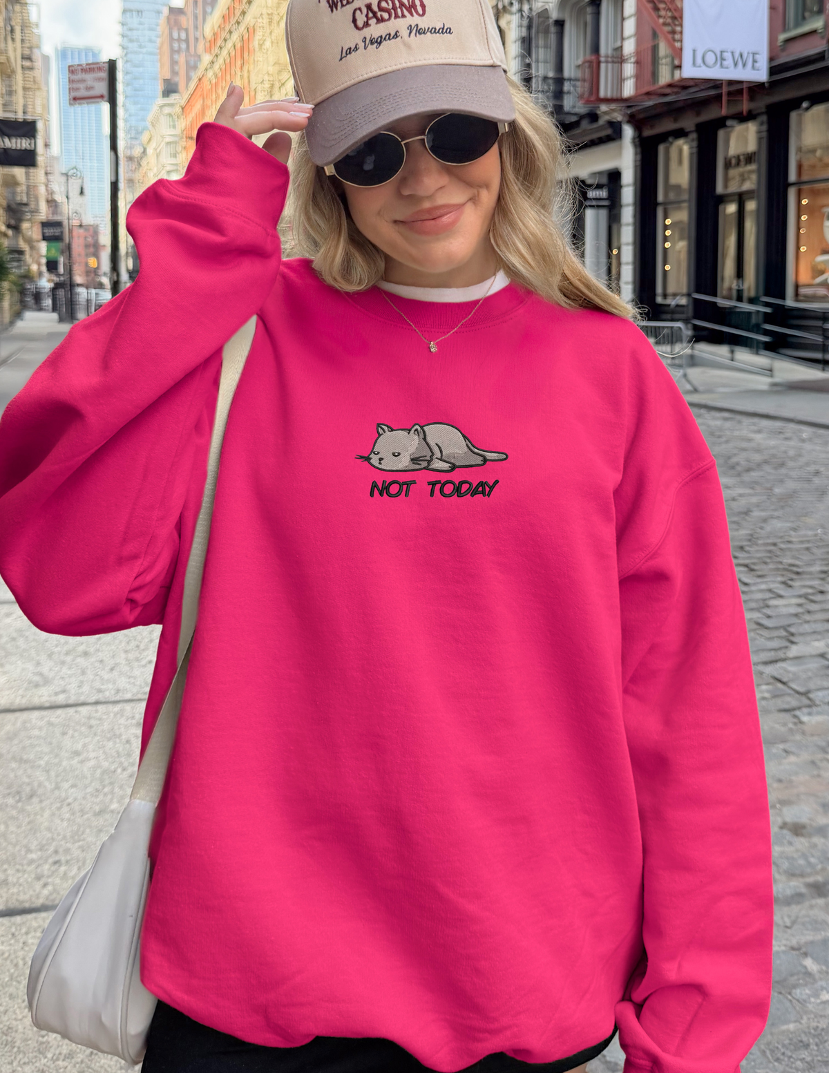 Not Today Embroidered Sweatshirt