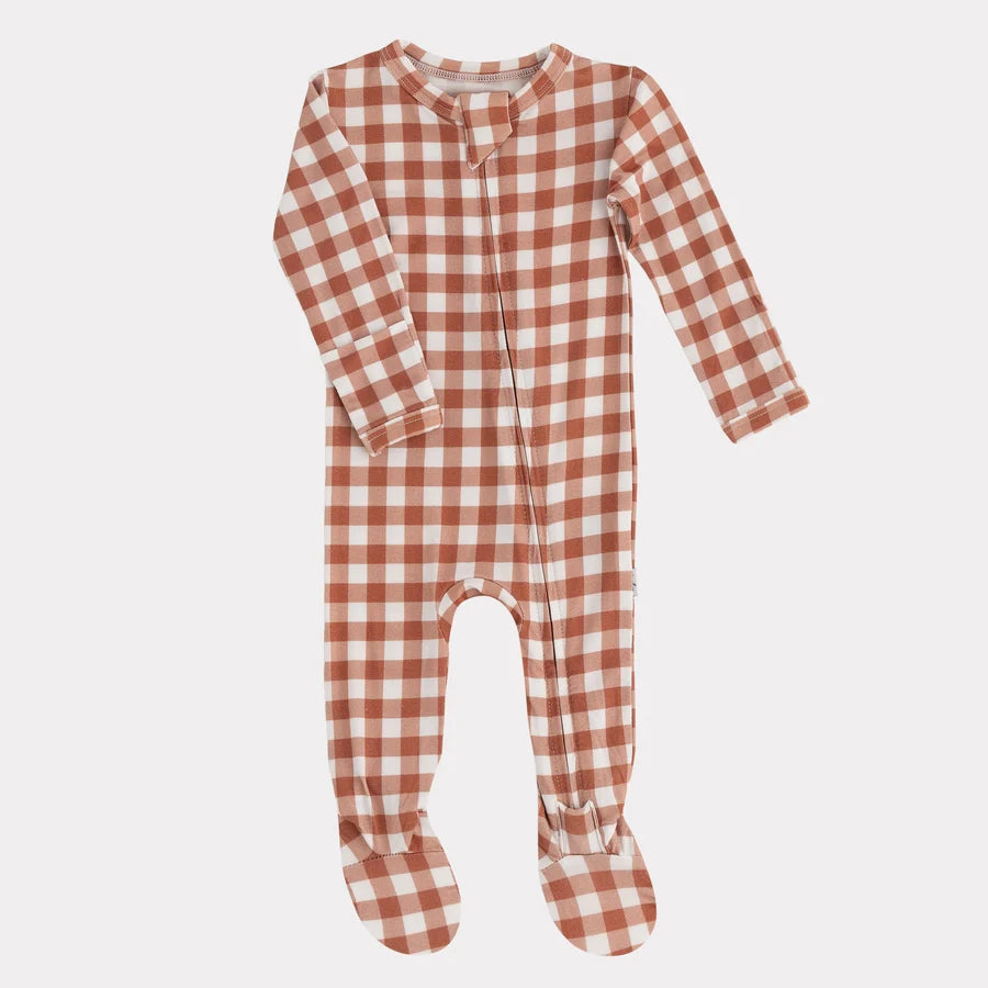Family Matching Holiday Bamboo Sleeper- Amber Gingham