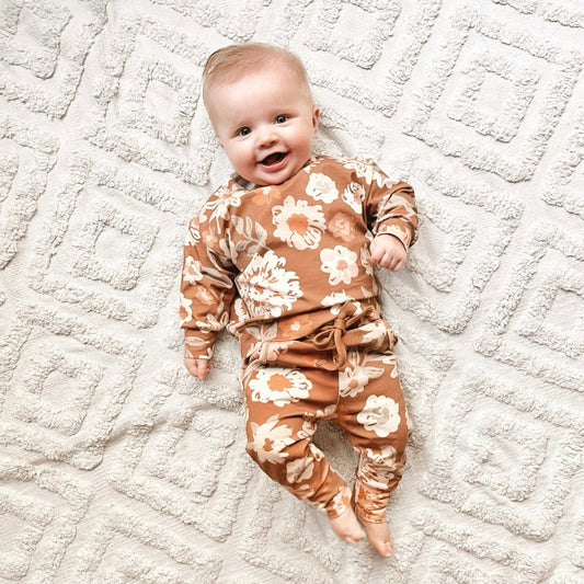 Rust Floral Lounge Set