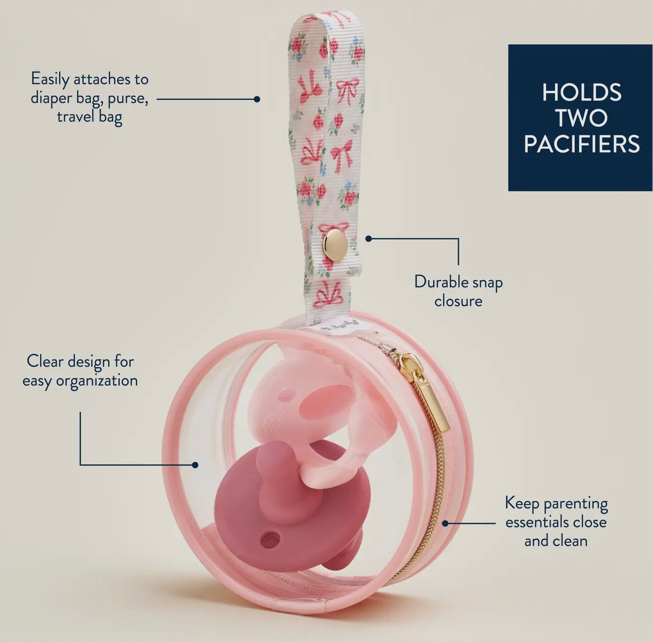 Itzy Paci Case- Ribbons and Bows