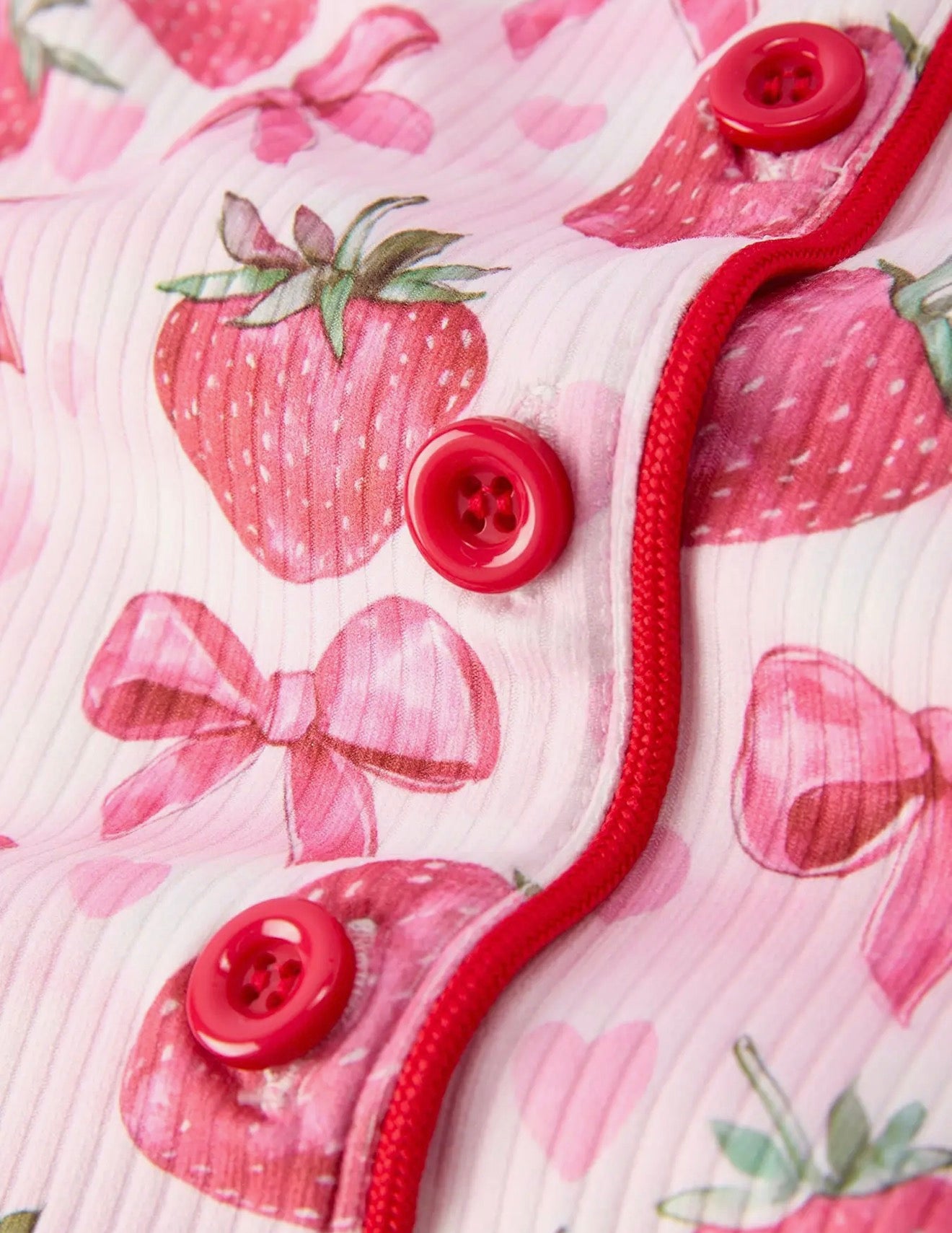 Strawberry Bow Pyjama Short Set