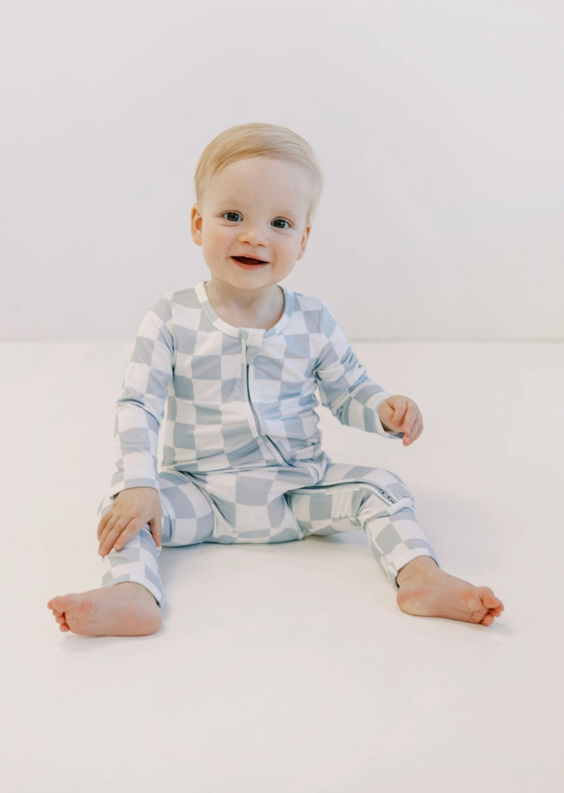 *Pre-Order* Bamboo Romper- Pearl Checker