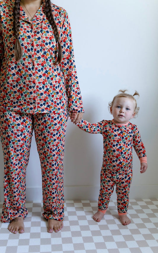 Mama Matching Bamboo PJ Set- Bouquet