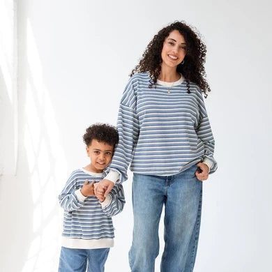 Mama Matching Striped Crew