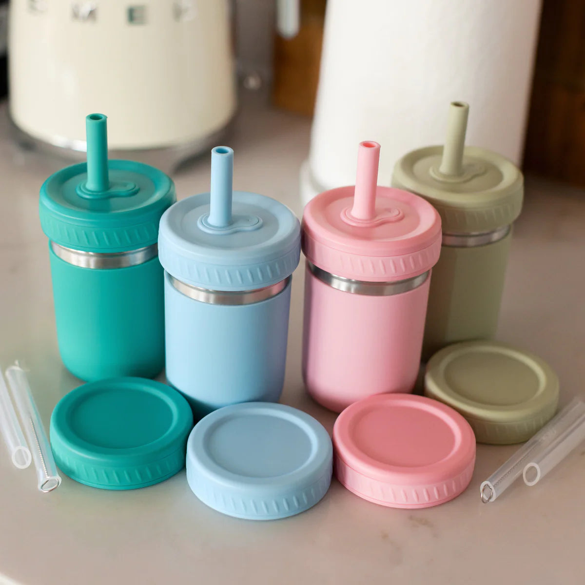 Stainless steel spill-proof cups (4 Pack)