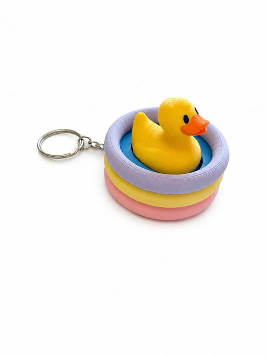 Duck Floatie Fidget Clicker Keychain