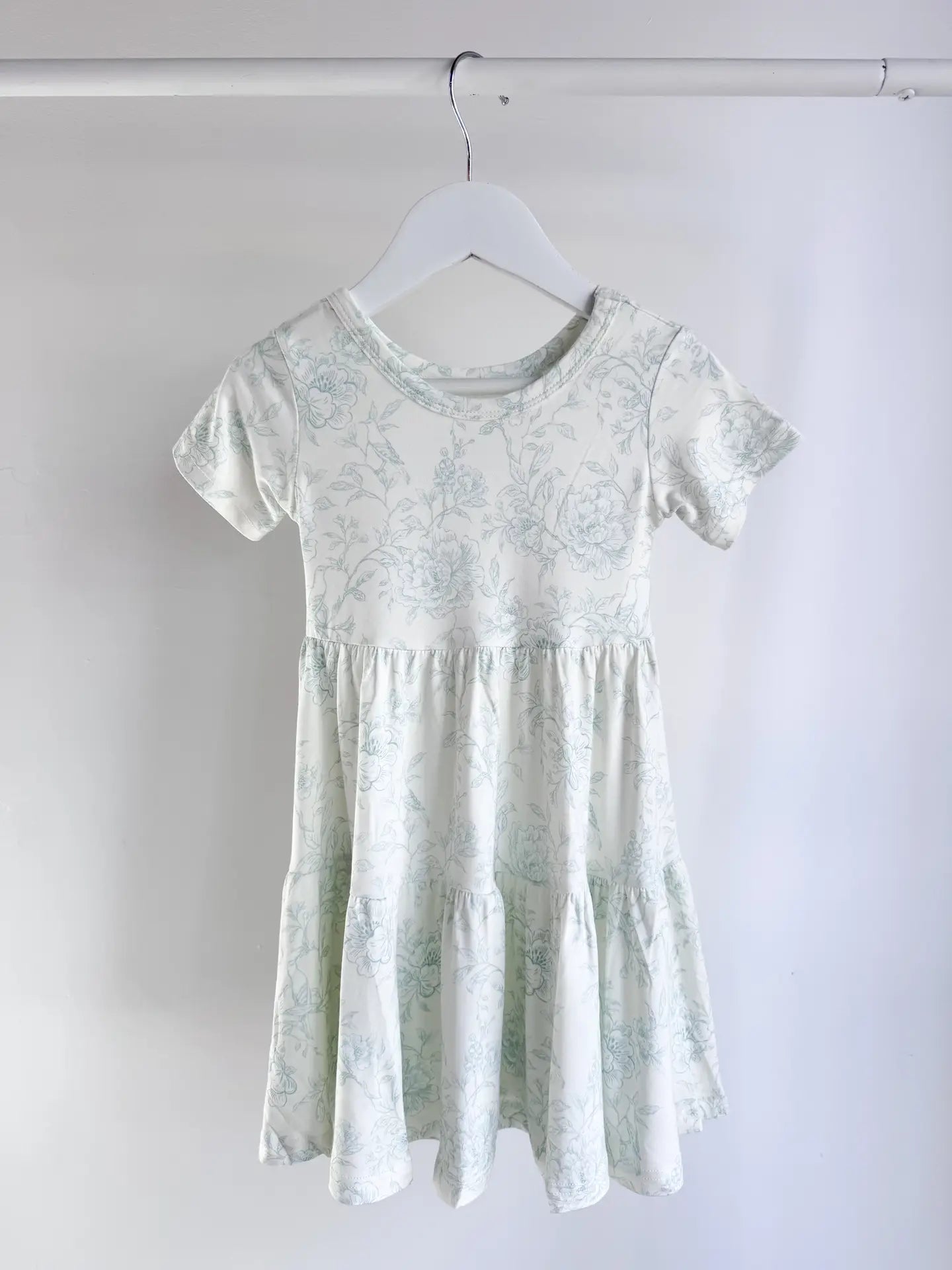 Short Sleeve Twirl Dress- Valley Blooms