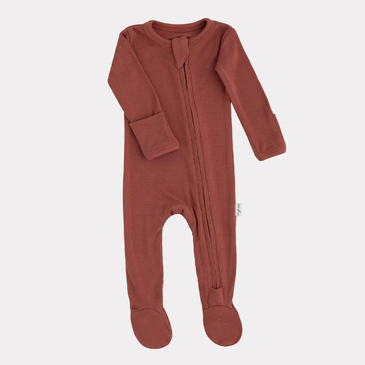 Ribbed Bamboo Footed Sleeper- Cider