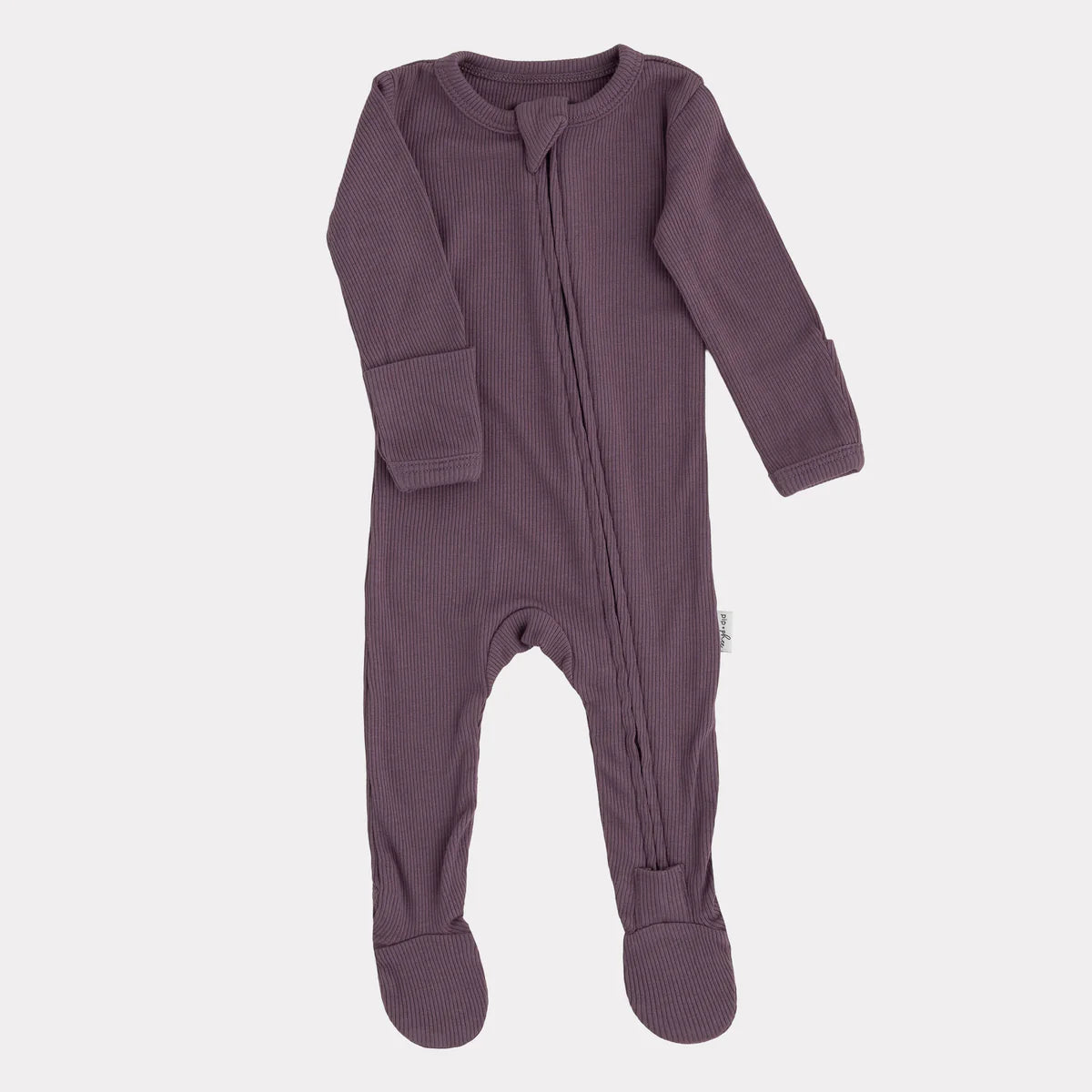 Ribbed Bamboo Footed Sleeper- Plum