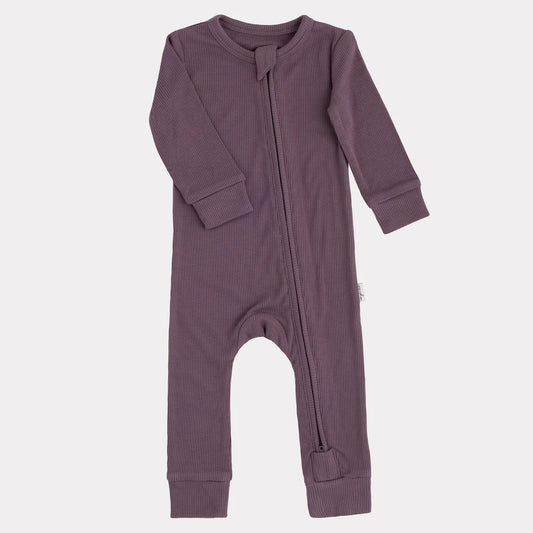 Ribbed Bamboo Footless Sleeper- Plum