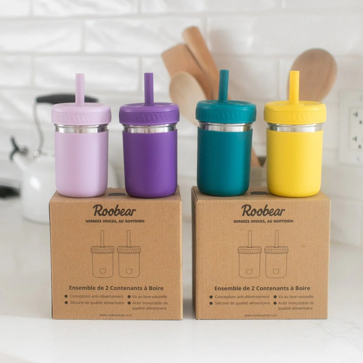 Stainless Steel Spill-Proof Cups (2 Pack)