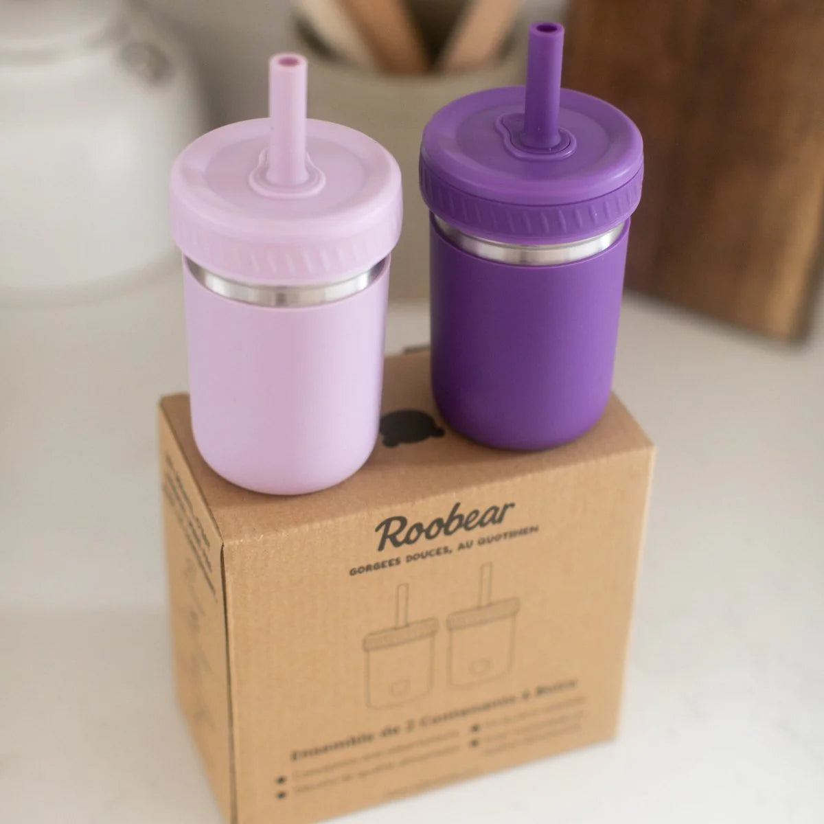 Stainless Steel Spill-Proof Cups (2 Pack)