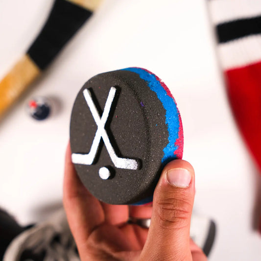 Hockey Puck-Bath Bomb with Shoe Charm