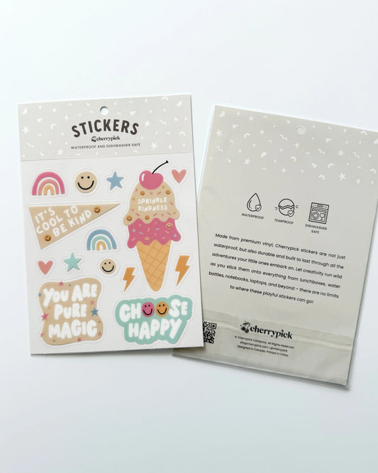 Kindness Waterproof Sticker Sheet