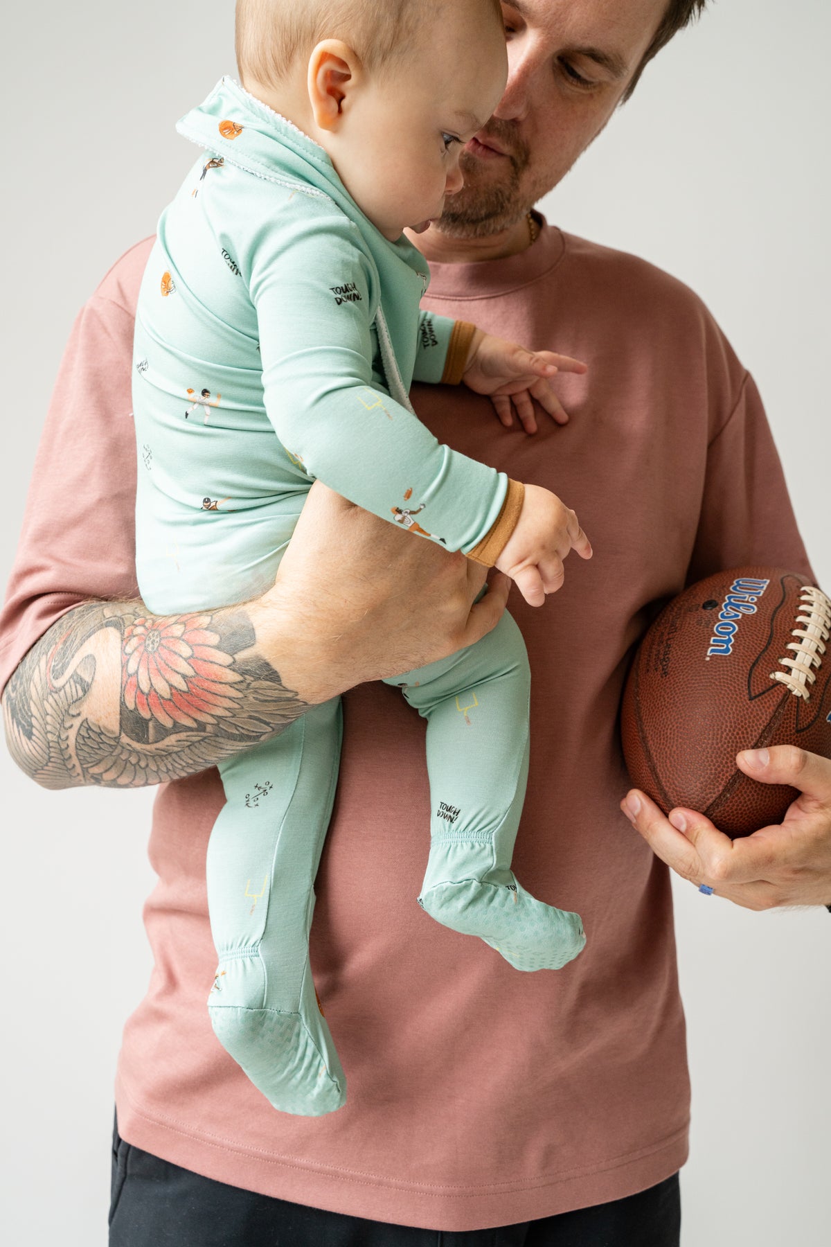 Footed Bamboo Sleeper- Touchdown