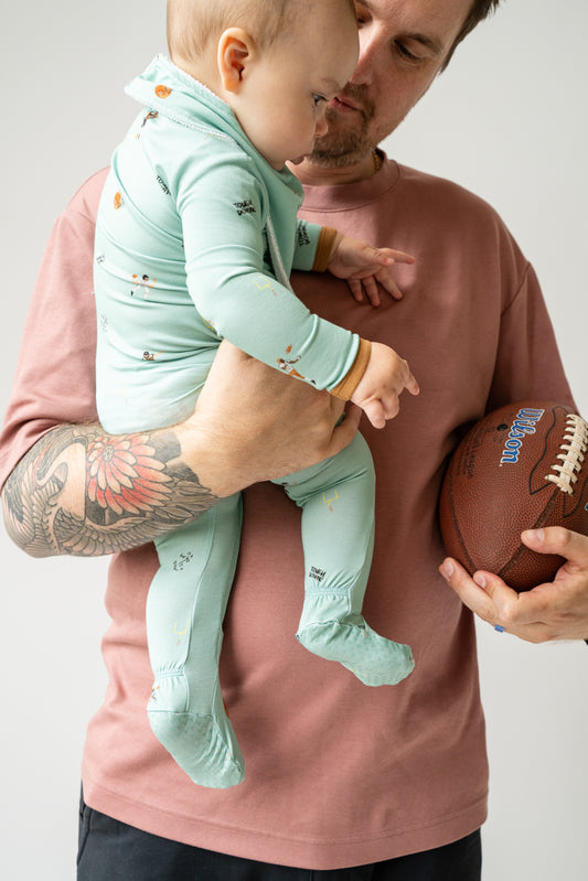 Footed Bamboo Sleeper- Touchdown