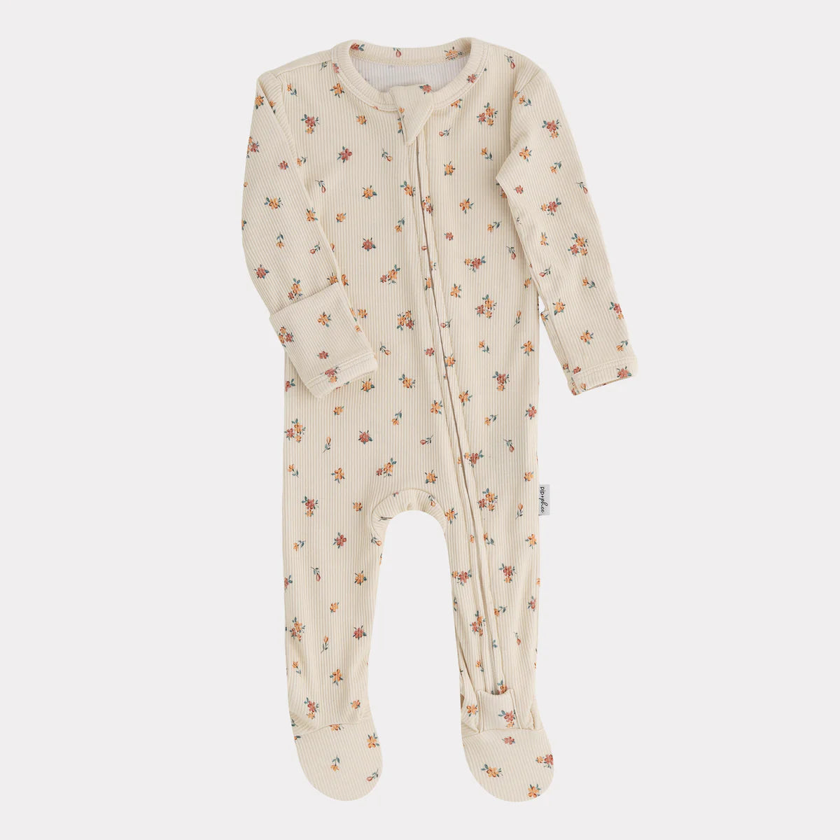 Sunrise Floral Ribbed Bamboo Footed Sleeper
