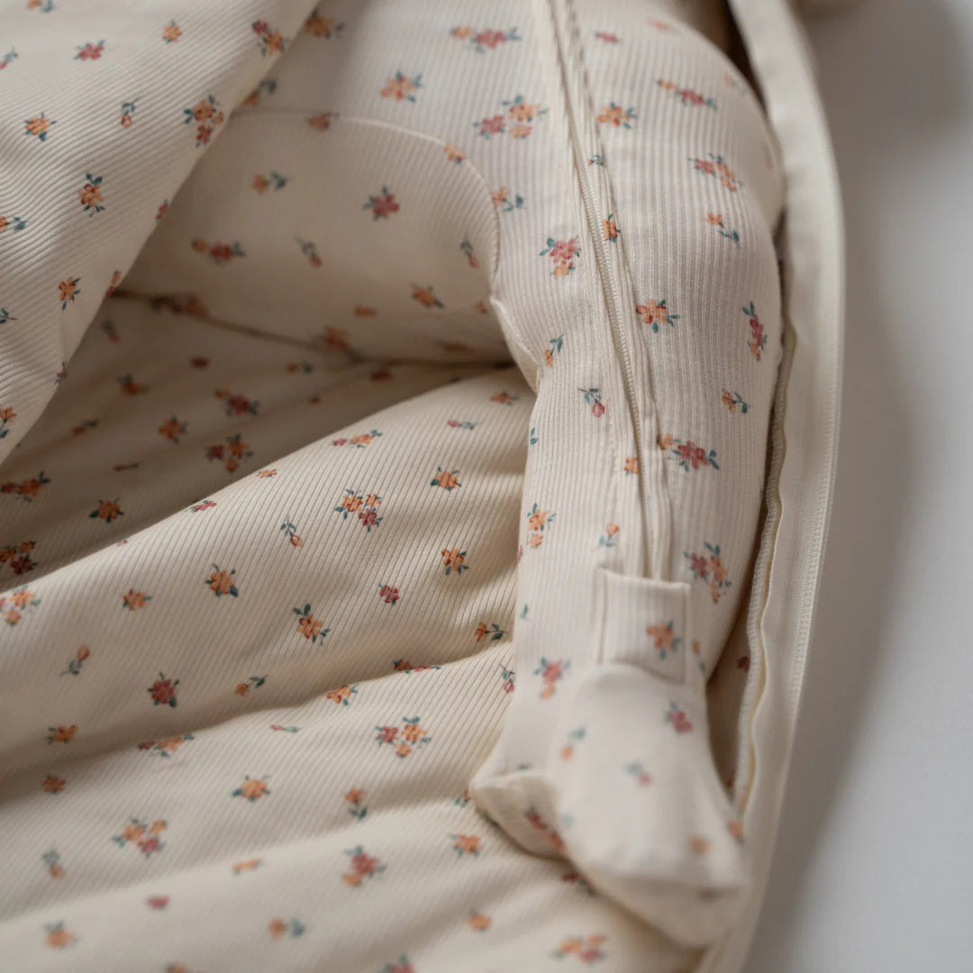 Sunrise Floral Ribbed Bamboo Footed Sleeper