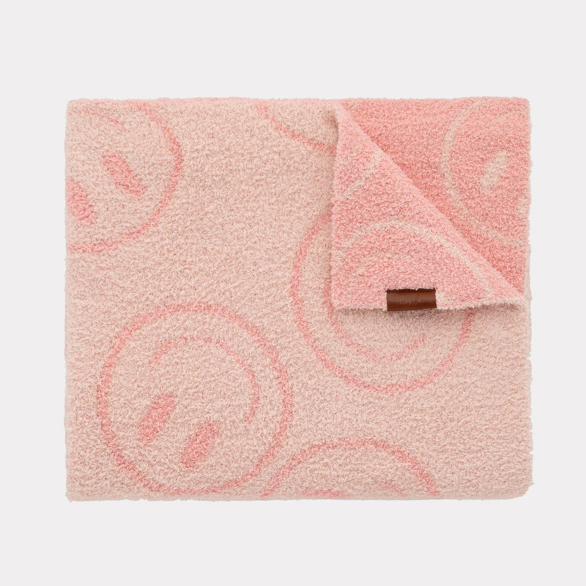Toddler Size Plush blanket- Peach Smiley