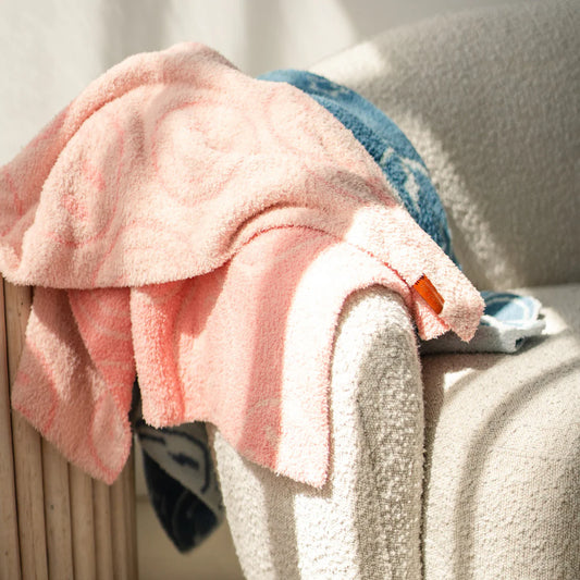 Toddler Size Plush blanket- Peach Smiley