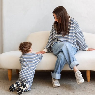 Mama Matching Striped Crew
