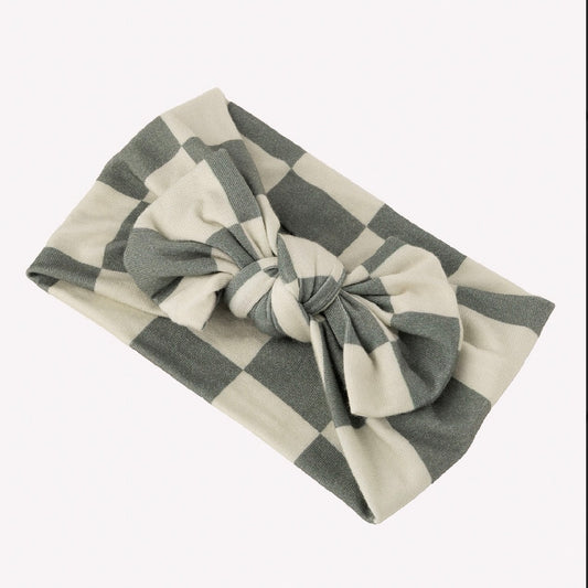 Basil Check Bamboo Bow