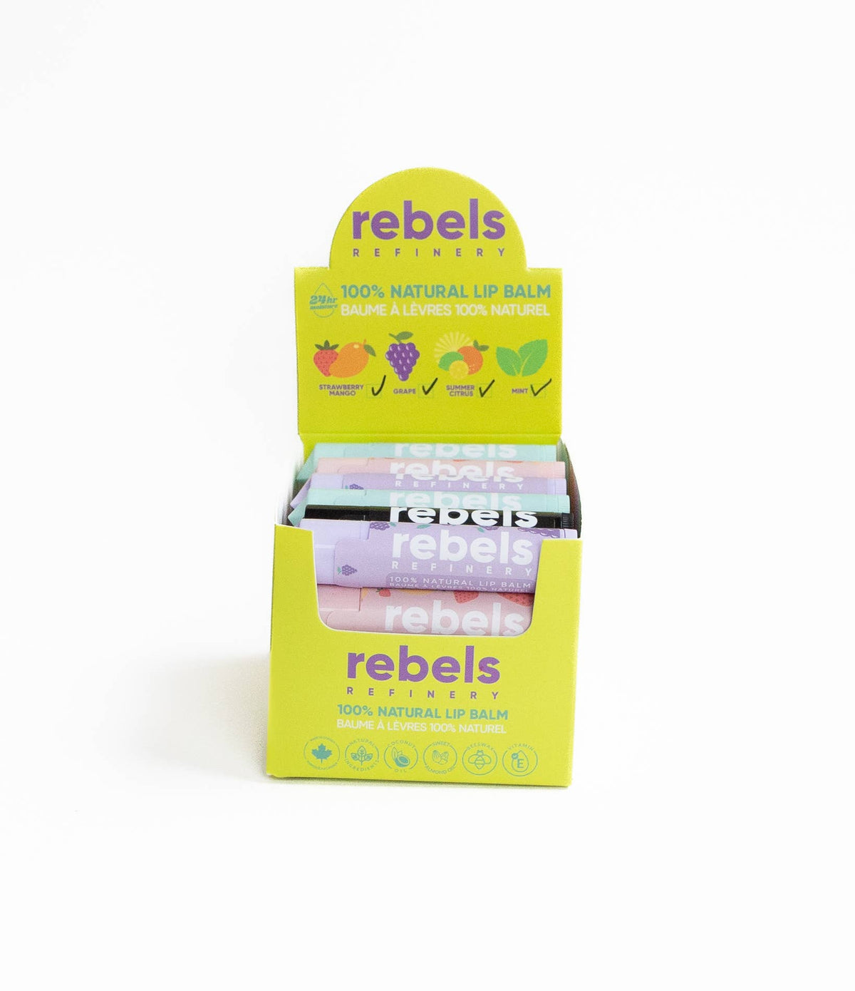 24 Pack Stick Lip Balm + Display