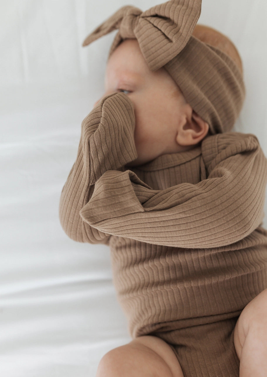 Cappuccino Ribbed Bodysuit