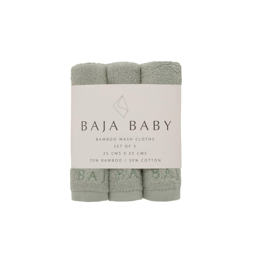 Sage Bamboo/Cotton Wash Cloths (3 Pack)