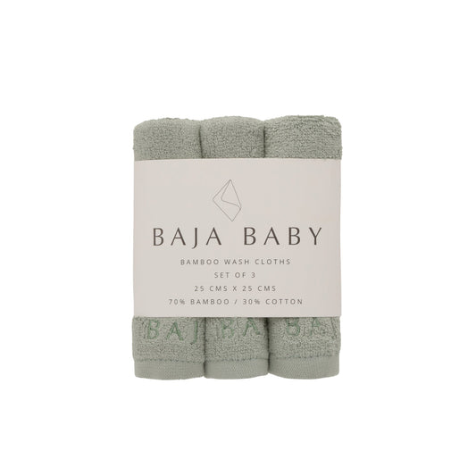 Sage Bamboo/Cotton Wash Cloths (3 Pack)