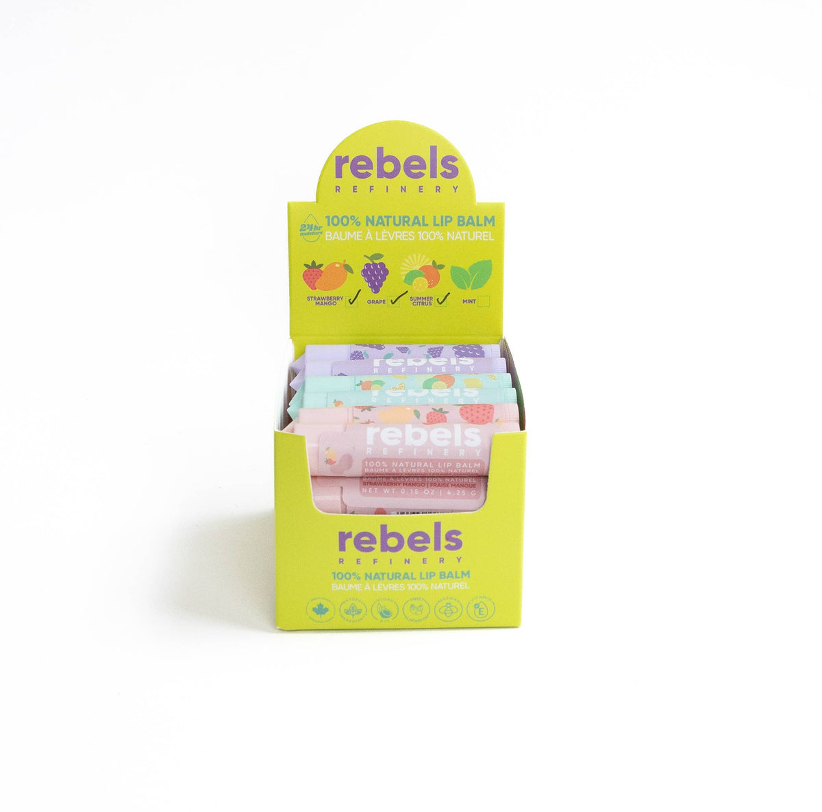24 Pack Stick Lip Balm + Display