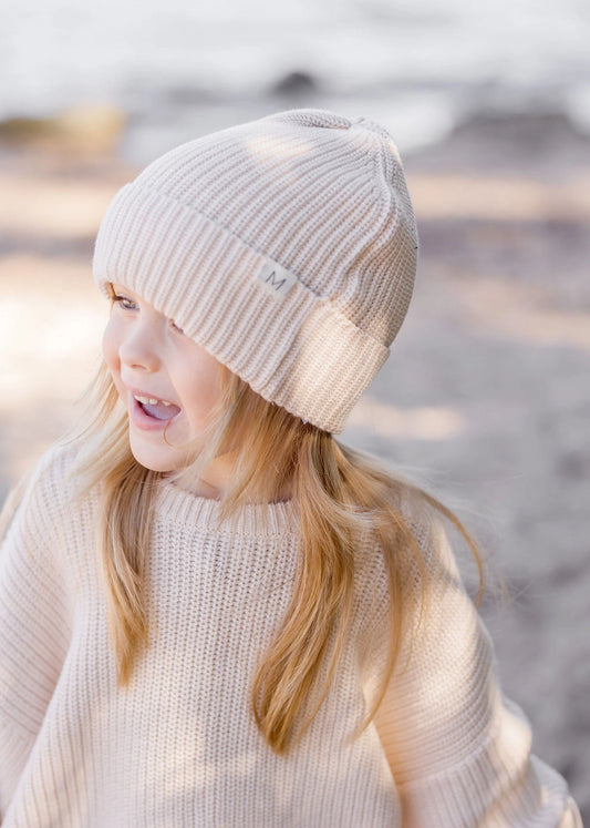 Vanilla Chunky Knit Beanie