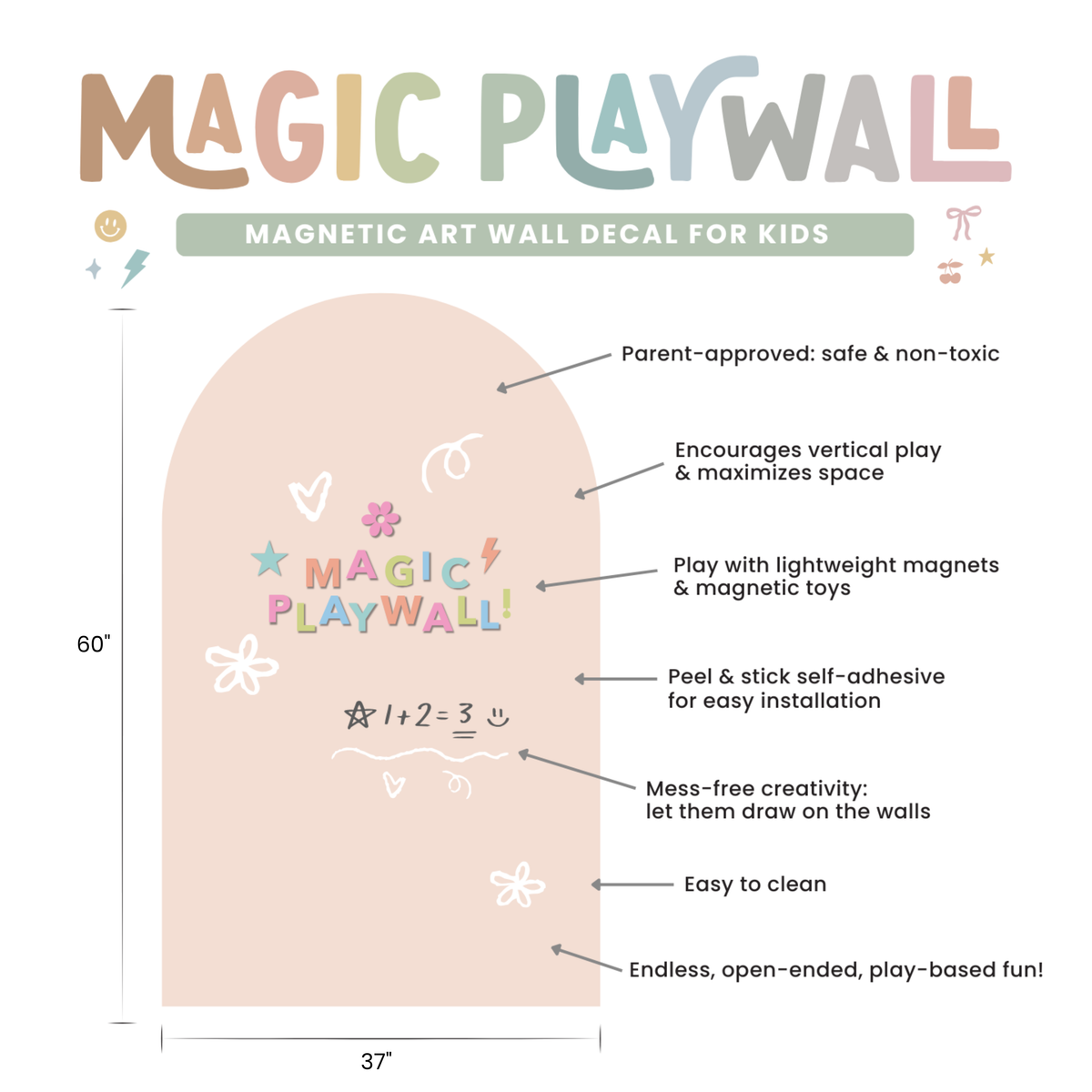 JUMBO Magic Playwall - Arch Magnetic Wall Decal for Kids