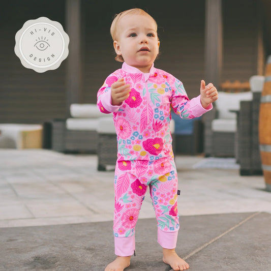 Full Zipper Sunsuit- Hibis-kissed