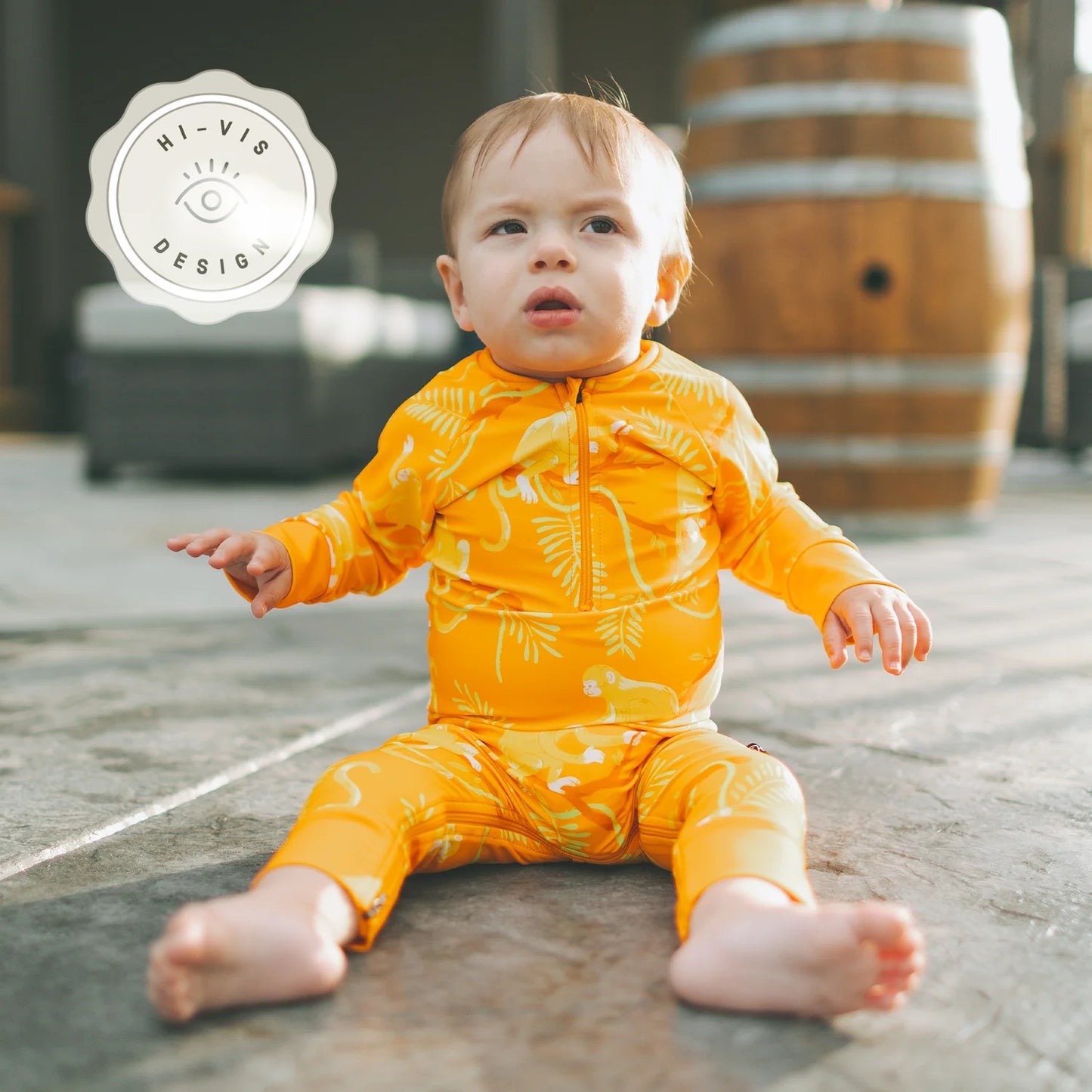 Full Zipper Sunsuit- Swim-panzee