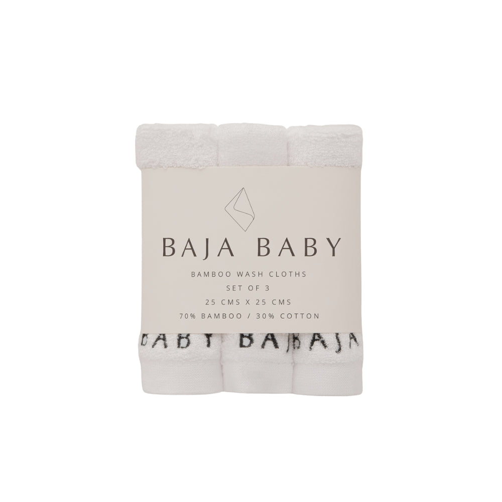 White Bamboo/Cotton Wash Cloths (3 Pack)